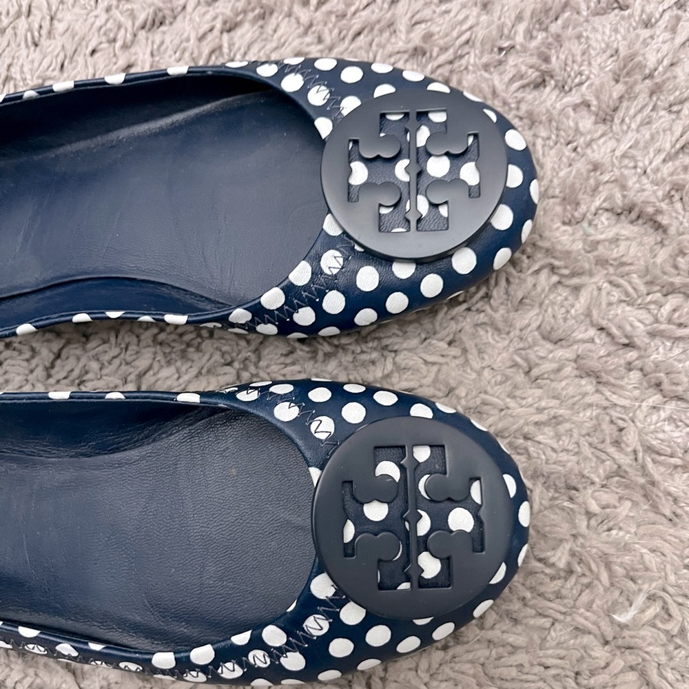 Tory Burch Minnie Polka Dot Travel Ballet Flats Size 6 Boardroom Chic - Picture 3 of 6